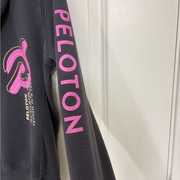 Peloton Black Zip-Up Hoodie with Pink Logo - size SM - Picture 4 of 5